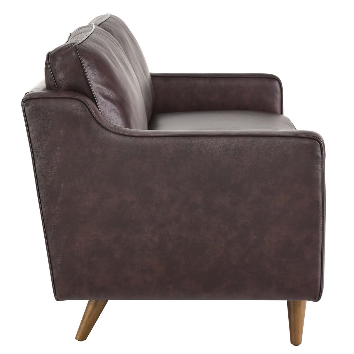 Modway Impart Upholstered Genuine Leather Sofa in Brown Modway