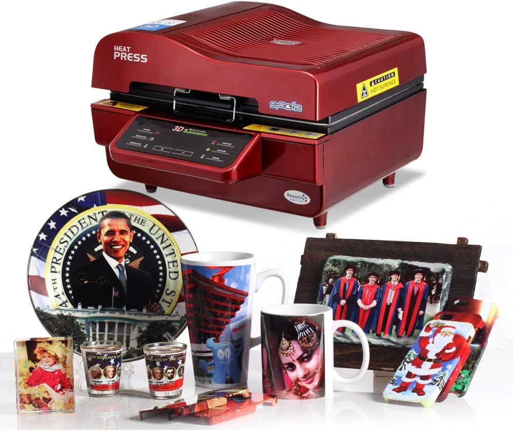 Heat Press Machine,3D Sublimation Vacuum Machine, Sublimation/Heat Press Machine,Mug/T Shirt/Cell Phone Case Printer,Cup/Digital Printing Machine (Color : Red, Size : US) CHIPEL