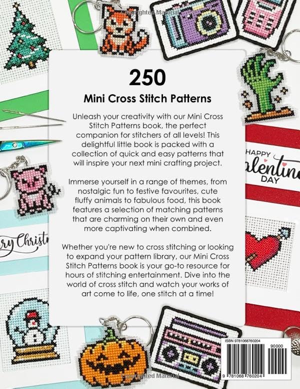 250 Mini Cross Stitch Patterns: A Delightful Collection of 250 Quick, Easy, Cute and Fun Mini Cross Stitch Motifs WoodArtSupply