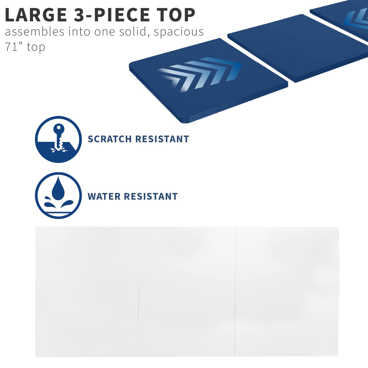 VIVO Universal 71 x 30 inch Table Top for Standard and Sit to Stand Height Adjustable Home and Office Desk Frames, White Desktop, DESK-TOP72-30W VIVO