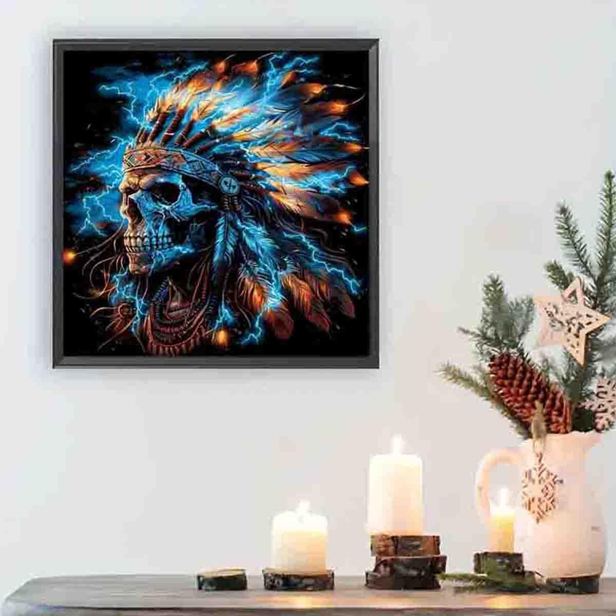 wavaiov 5D Skull Diamond Painting Kits for Adults, Skeleton Diamond Art Kits for Beginner, DIY Round Full Drill Diamond Paint by Diamonds Gem Art for Home Decor 12x12In wavaiov