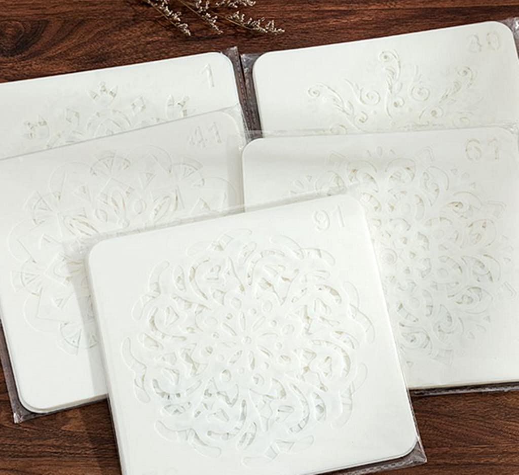 Kinteshun Mandala Painting Stencil Reusable Laser Cut Rock Painting Drawing Template Floor Wall Tile Fabric Furniture Stencils DIY Kit for Decoration (Small Size,5X5") Kinteshun