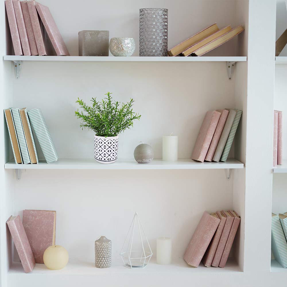 Winlyn 2 Pack Small Potted Eucalyptus Plant Artificial Plants Green Boxwood Rosemary Greenery in Modern Concrete Plant Pots Winlyn