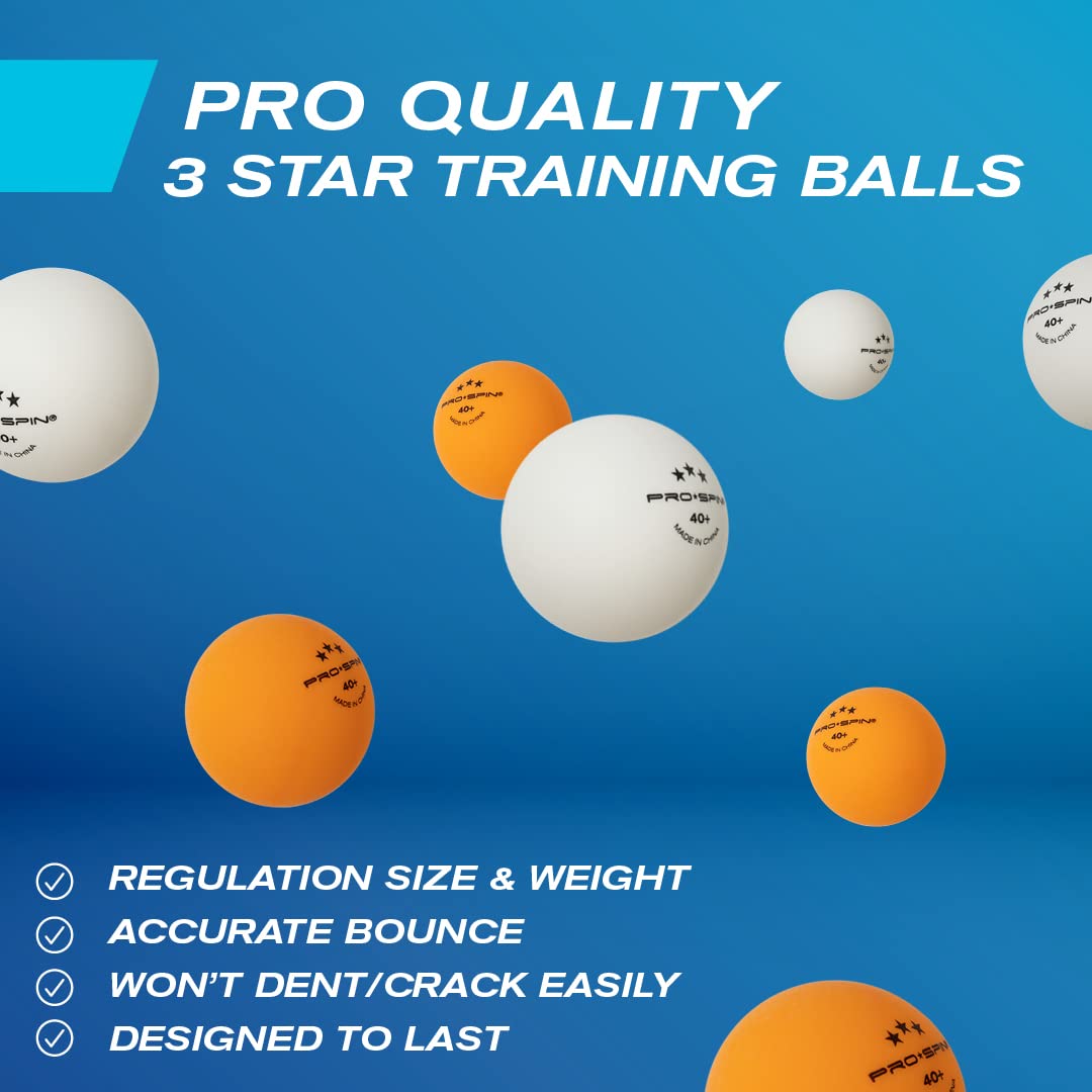 PRO SPIN All-in-One Ping Pong Set - Retractable Ping Pong Net for Any Table (72"), Ping Pong Paddles and Balls, Storage Case - Portable Table Tennis Gifts for Boys & Girls (4-Player Set) PRO SPIN