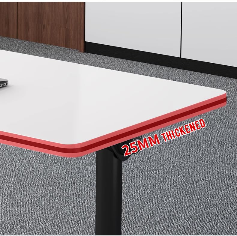 LISDERGOD Conference Table Foldable Meeting Tables, Mobile Training Table with Wheels, Flip Top Rolling Seminar Meeting Table for Office,Meeting Room,classr (White, 63×23.6×29.5in) LISDERGOD