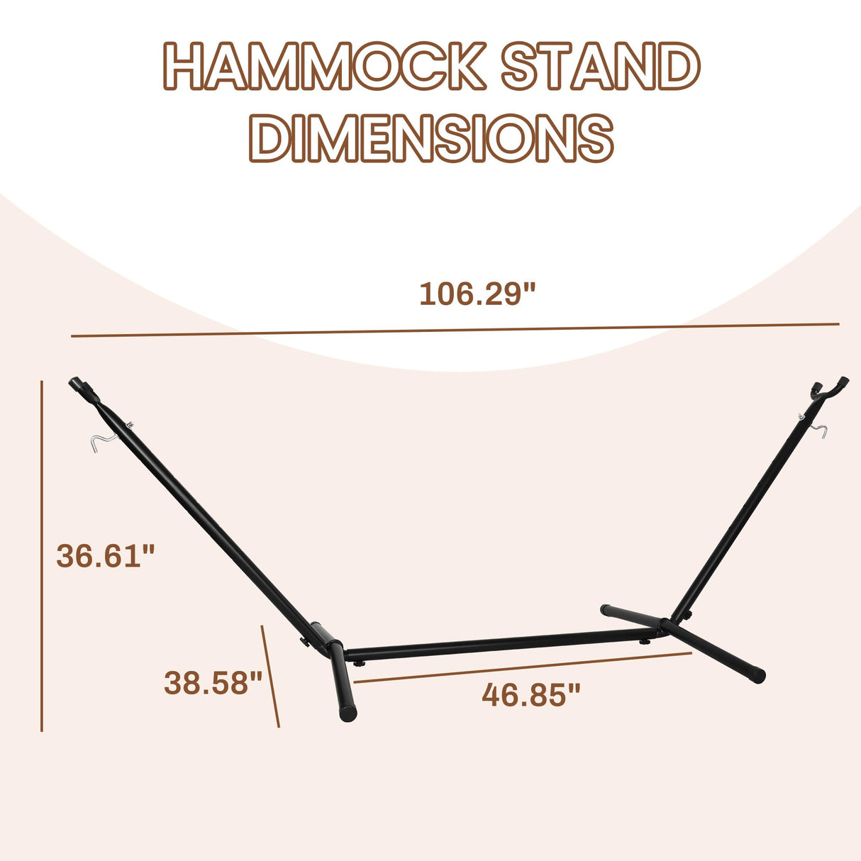 Hammock Stand, Heavy Duty Adjustable Steel Hammock, 9-Foot, 450-Pound Capacity, Weather Resistant, Easy to Assemble Elevon