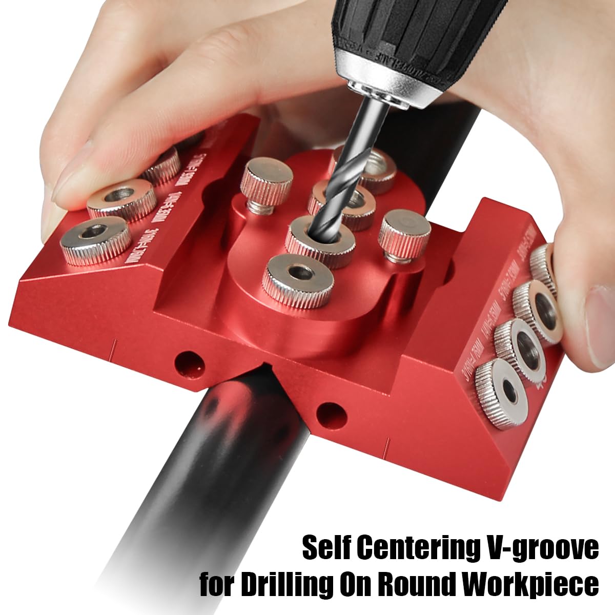 30 45 90 Degree Angle Drill Guide Jig Drill Block for Straight Angled Holes with Detachable Drill Bushings Positioning Bar Toolcool