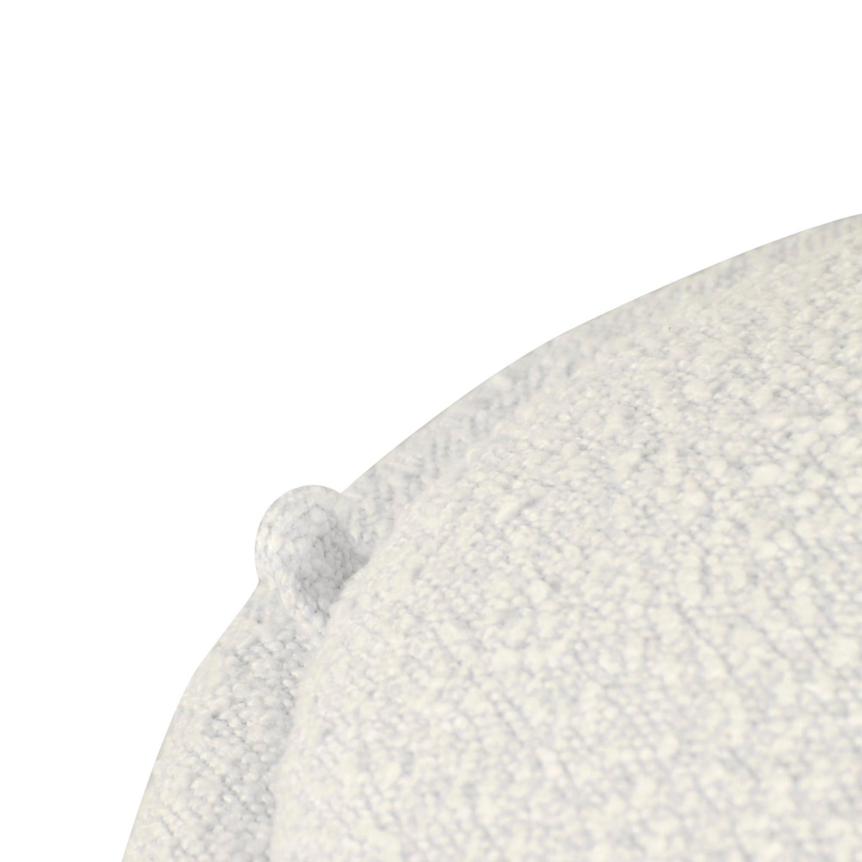 HomePop Storage Round Ottoman with Removable Lid Home Décor|Upholstered Round Foot Rest Ottoman - Cream Boucle HomePop