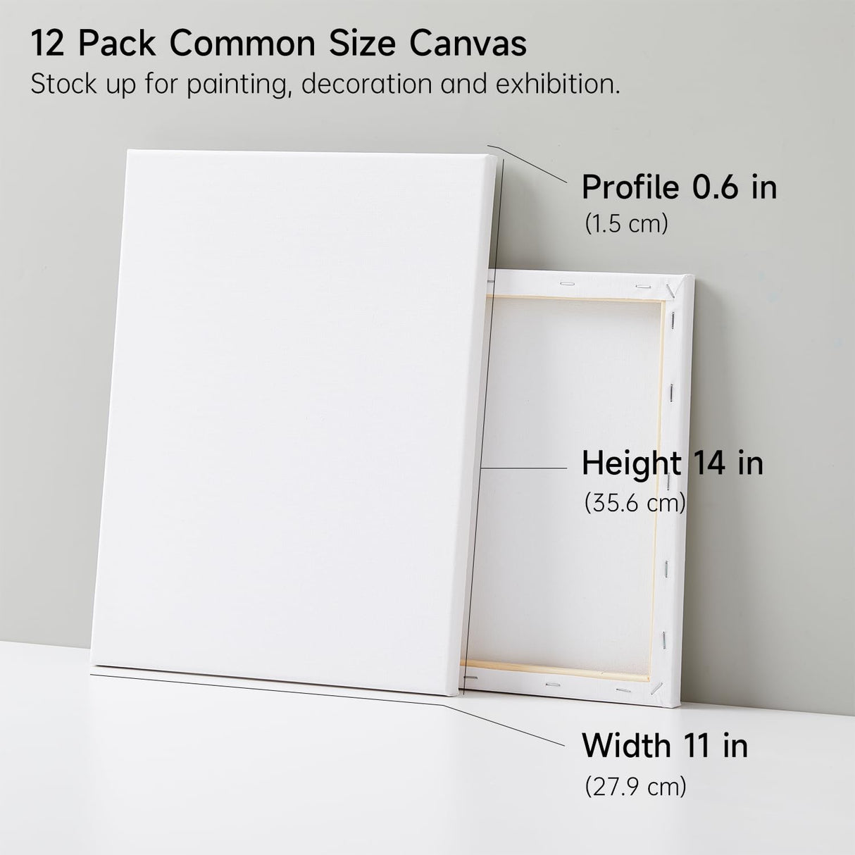 Shuttle Art Stretched Canvas, 12 Pack 11 x 14 Inch Canvases for Painting, 100% Cotton, Primed White, Premium Painting Canvas for Beginners and Artists for Acrylic, Oil, Acrylic Pouring Painting Shuttle Art
