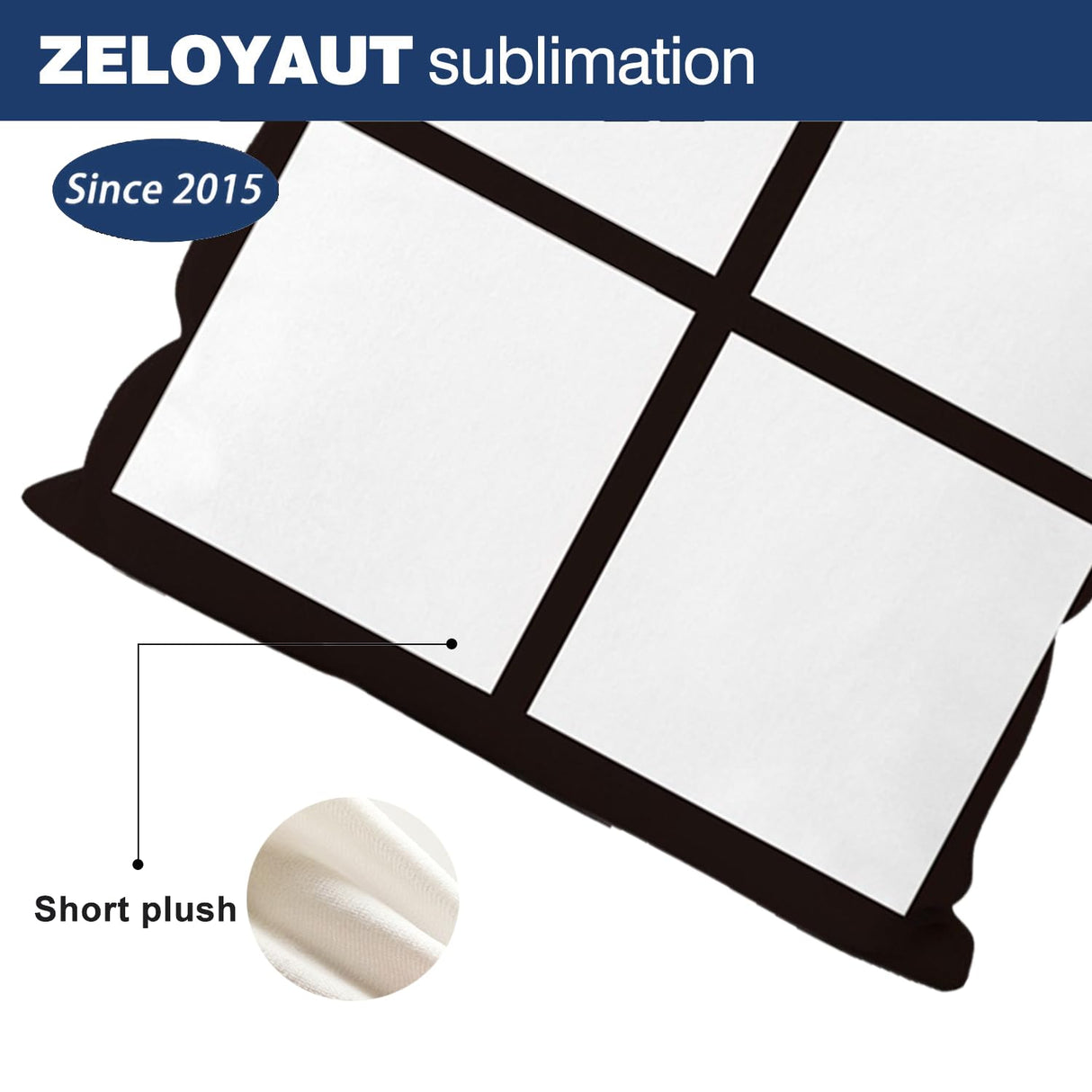 6pack Sublimation SHORT PLUSH Pillow Cases Blanks, 18x18 Inch, 4 Panels Style SHORT PLUSH Throw Pillow Covers, Cushion Cover for Sublimation, Sofa Couch DIY Pillow Case (No Pillow Insert, 6pcs) Zeloyaut