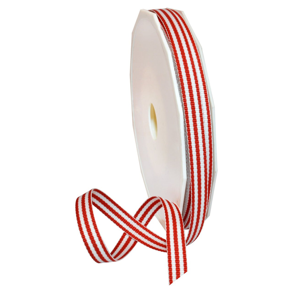 Morex Ribbon Striped Polyester Grosgrain Ribbon, Party Decorations, Gift Wrapping, Fun Patterns, 3/8" by 20 yd., Red Morex Ribbon