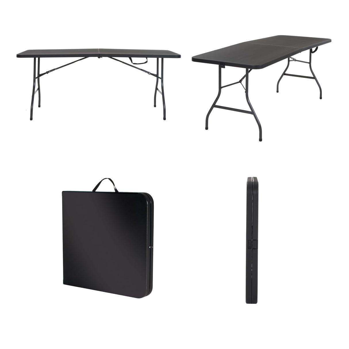 COSCO Molded Folding Banquet Table w/Handle, 6ft, Black Cosco