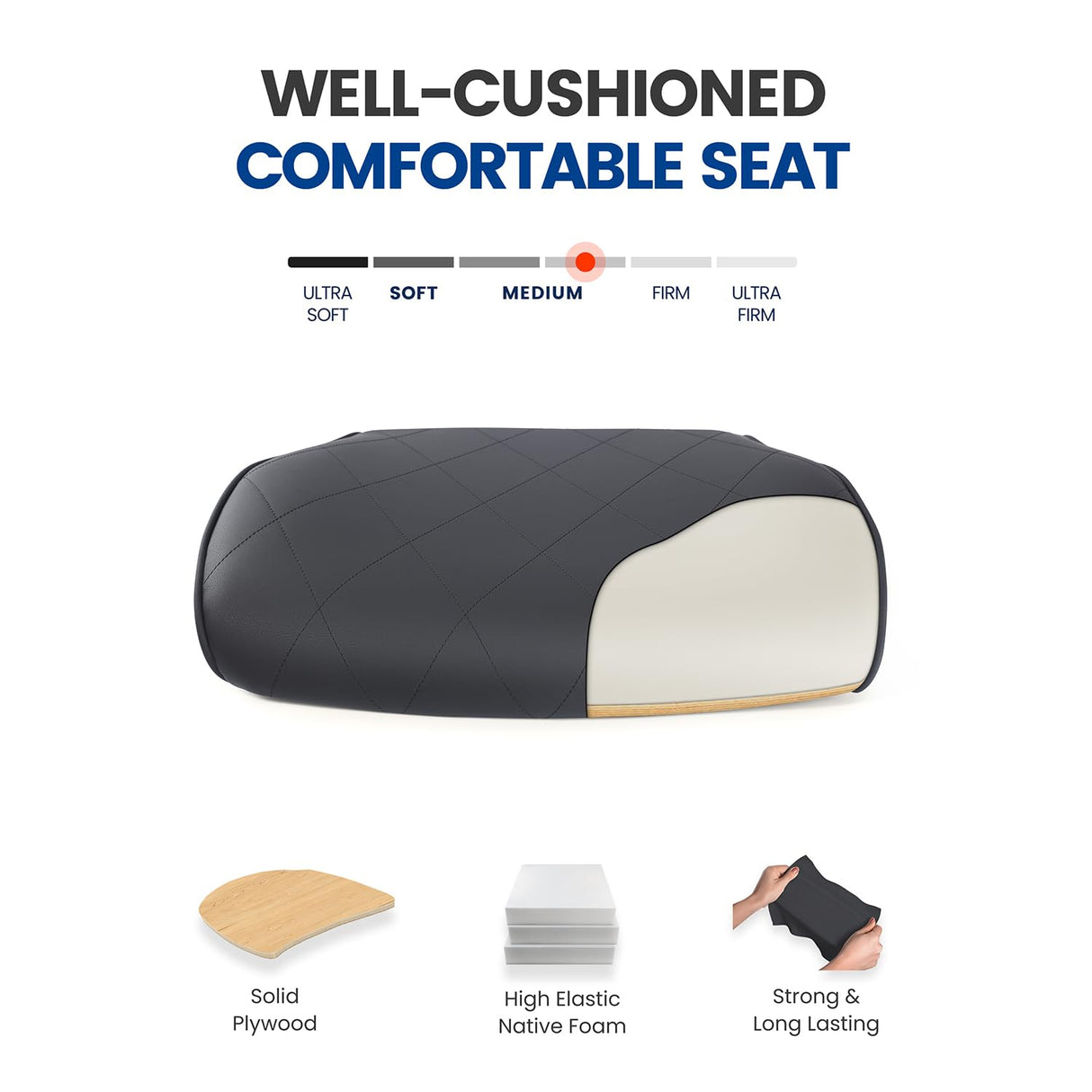 Ergonomic Mid-Back Leather Adjustable Drafting Chair with Flip-up Arms and Foot Ring, Standing-Desk Matched Tall Swivel Computer Office Stool, Black CHAIRMAN