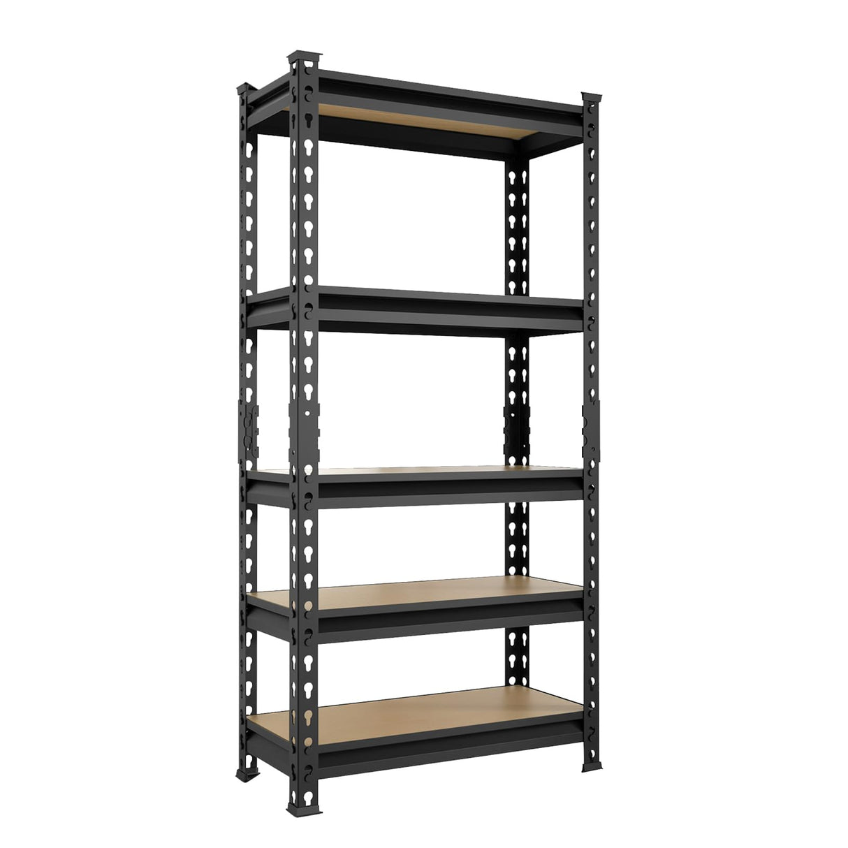 BIG RED Storage Shelving Unit, 5-Tier Adjustable, Heavy Duty Metal Garage Shelves/Utility Rack for Kitchen, Pantry, Basement, Bathroom, Laundry - 2,000 lbs Capacity, Black, 59" H x 28" W x 12" D BIG RED