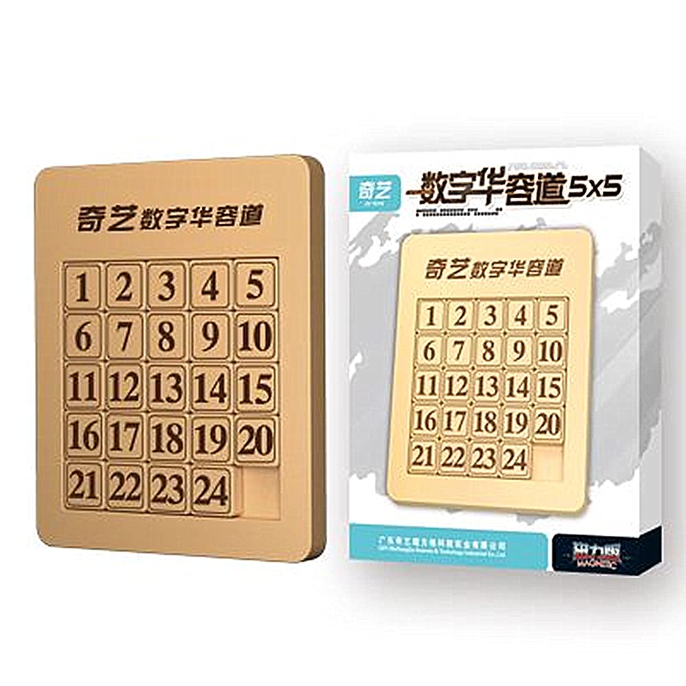 LiangCuber QY Toys 5x5 Klotski Puzzle Magnetic Sliding Number Puzzle ABS Brain Teasers Toy Tangram Jigsaw Intelligence (24-Digit Version) LiangCuber