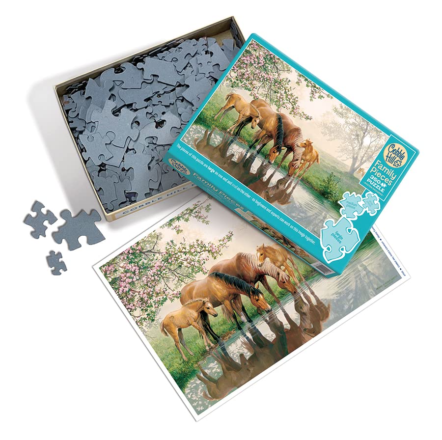 Cobble Hill Family Piece's 350 Puzzle - Horse Family - Sample Poster Included Cobble Hill Puzzle Company Ltd.
