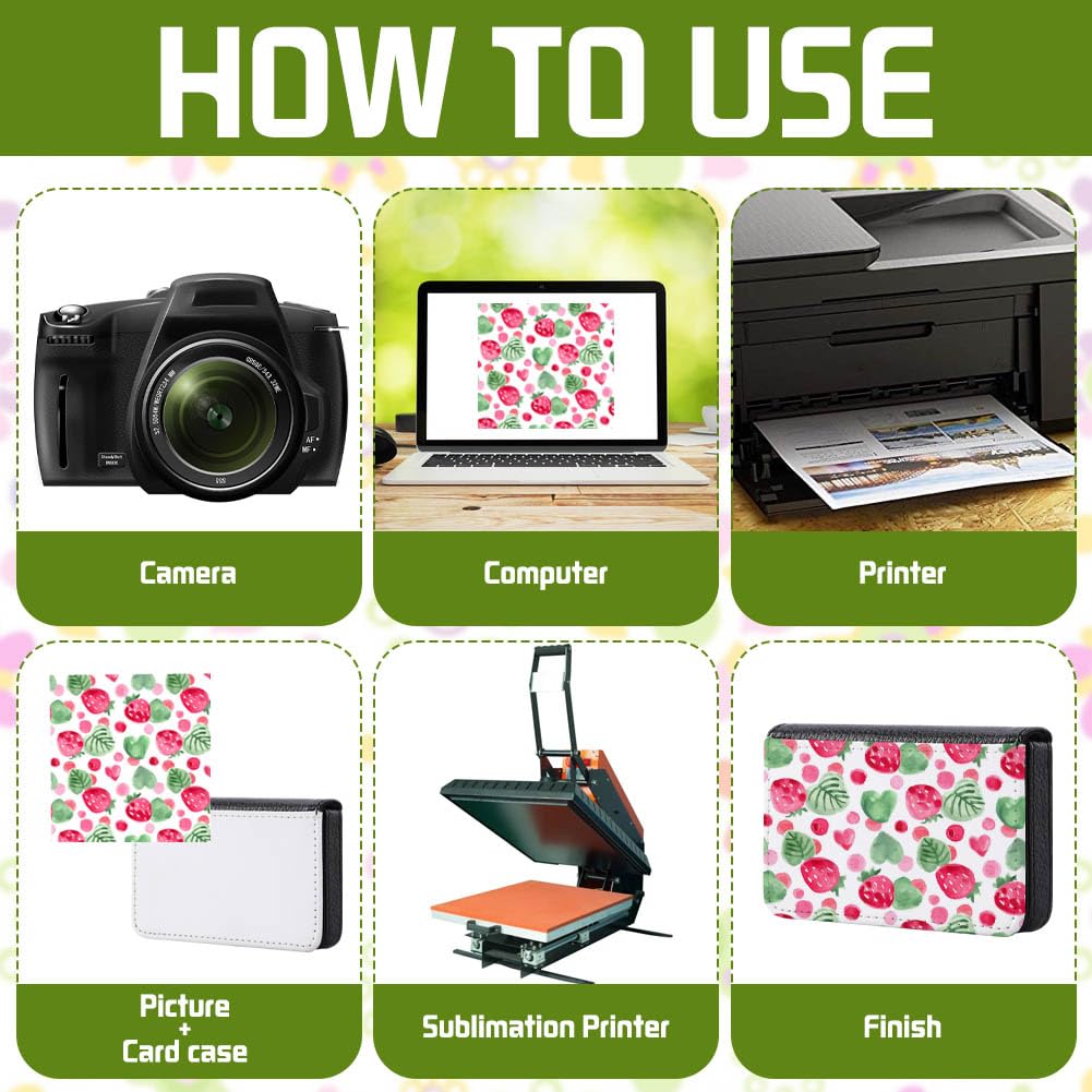 ZUYYON 2 Pcs Sublimation Blank Business Card Holder PU Leather Name Card Case Pocket Heat Transfer Blank Card Carrier Case Wallet with Magnetic Shut for Men Women ZUYYON