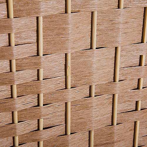 HOMCOM Room Divider, 6 Panel Folding Privacy Screen, 6FT Tall Portable Wicker Weave Partition Wall Divider for Bedroom, Home Office, Natural HOMCOM
