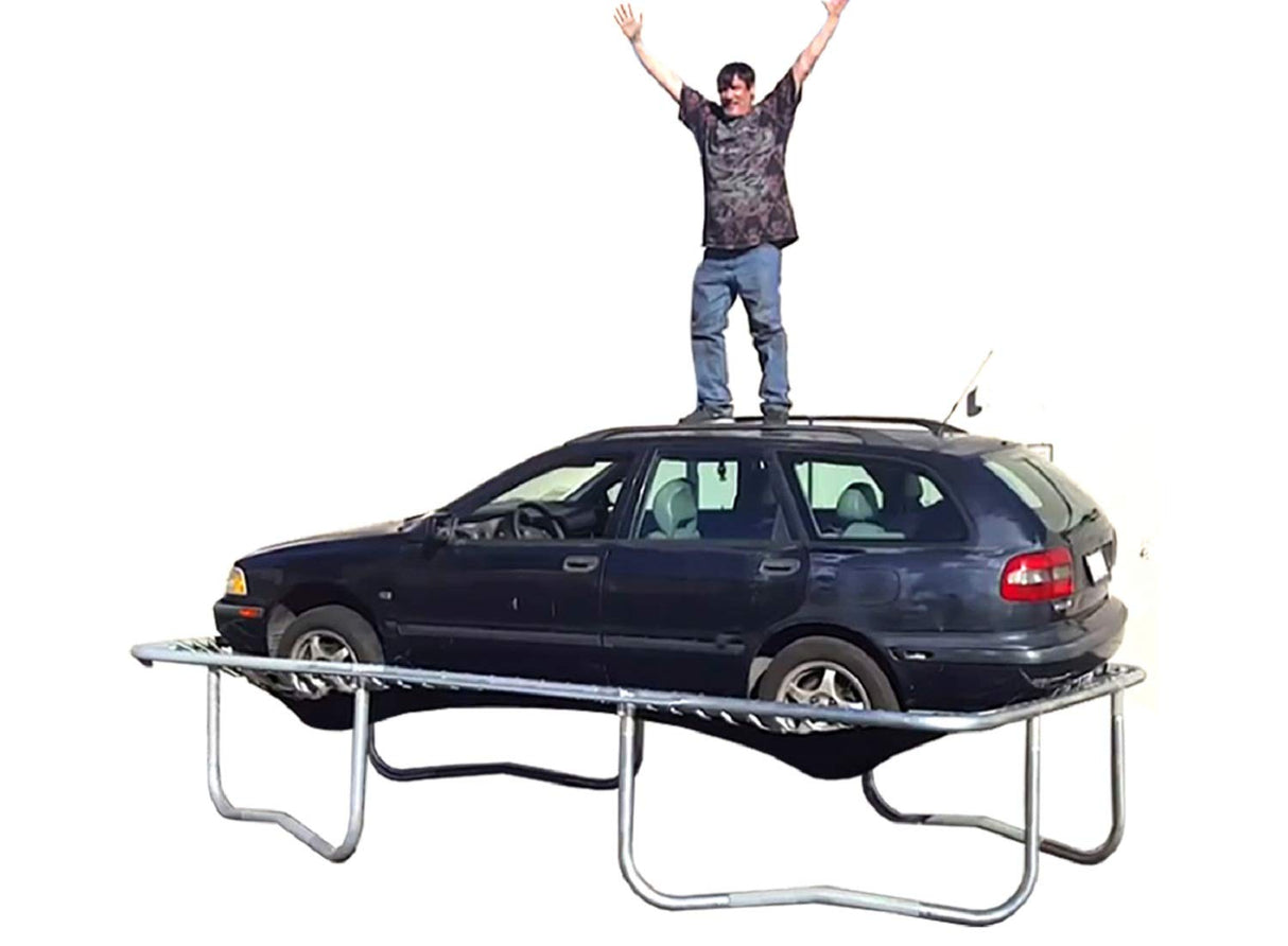 Happy Trampoline Pro Rectangle Trampoline 10x20 with Net Enclosure for Backyard Heavy Duty 750lbs Jumping Capacity - Commercial Grade Outdoor Galactic Xtreme