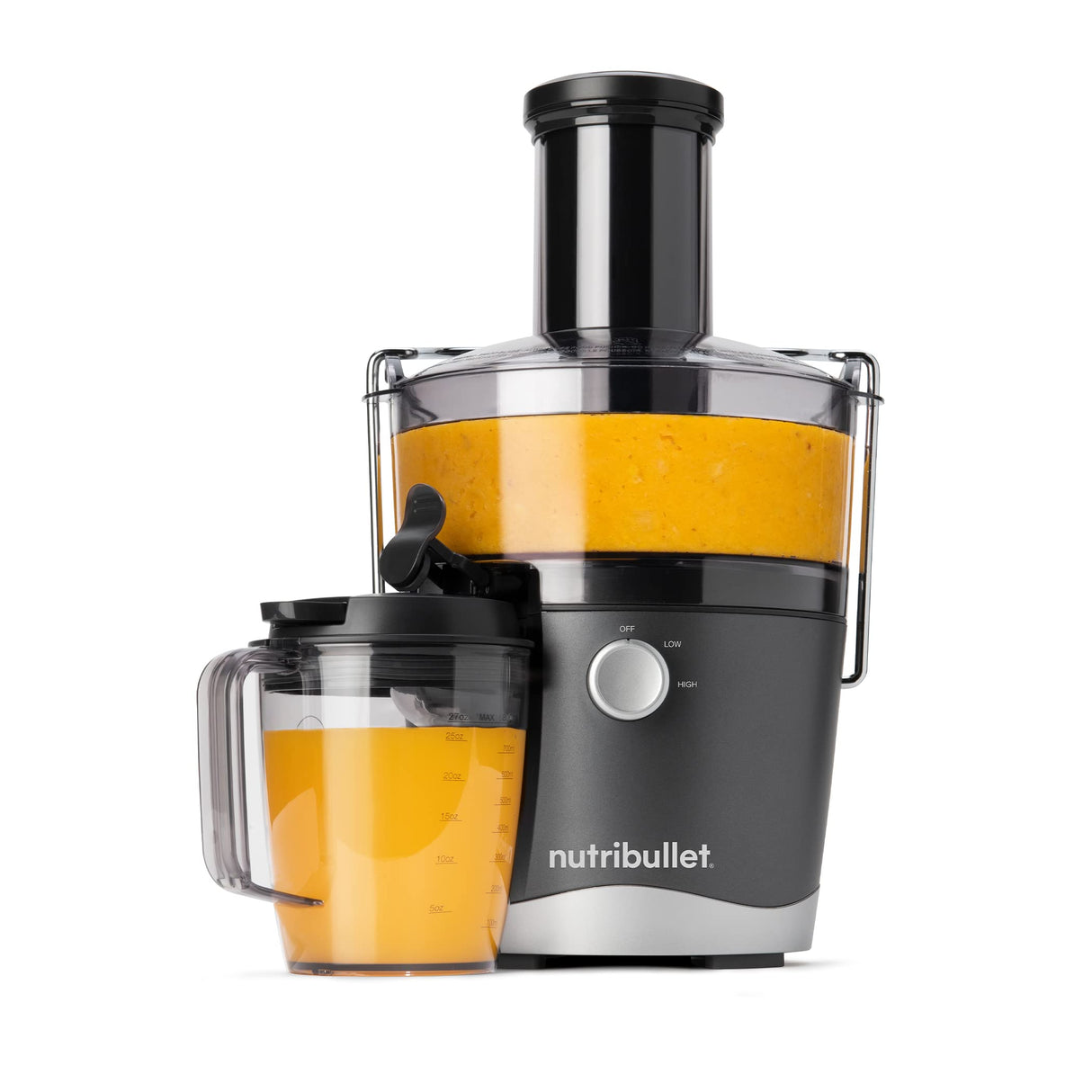 NutriBullet Juicer Centrifugal Juicer Machine for Fruit, Vegetables, and Food Prep, 27 Ounces/1.5 Liters, 800 Watts, Gray NBJ50100 NutriBullet