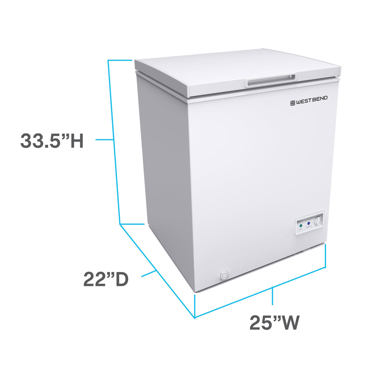 West Bend WB0500CFMW Chest Freezer, 5-Cu.Ft, White West Bend