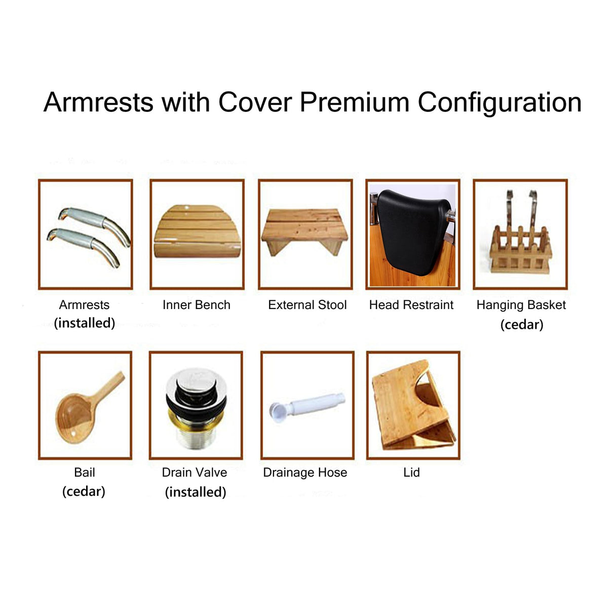 Wooden Hot Tub Bathroom Freestanding Soaking Non-Slip Bathtub Thickened Handrail Style Healthy Medicinal Bathtub For Both Adult And Child Family OGOLOUG