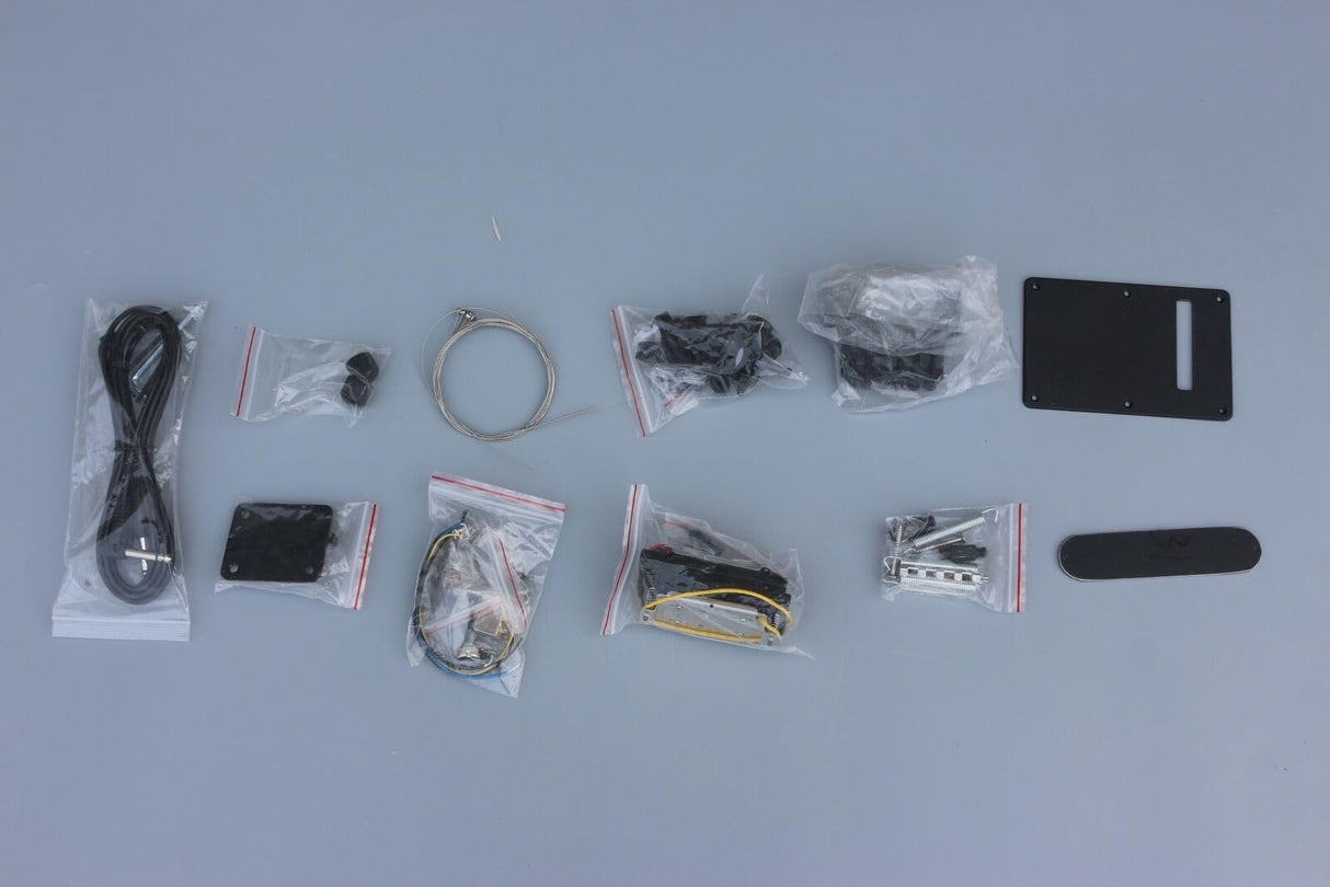 WUQIMUSC DIY electric guitar kits Basswood Guitar Body Mahogany Neck 24 fret 25.5 inch build on your own WoodArtSupply