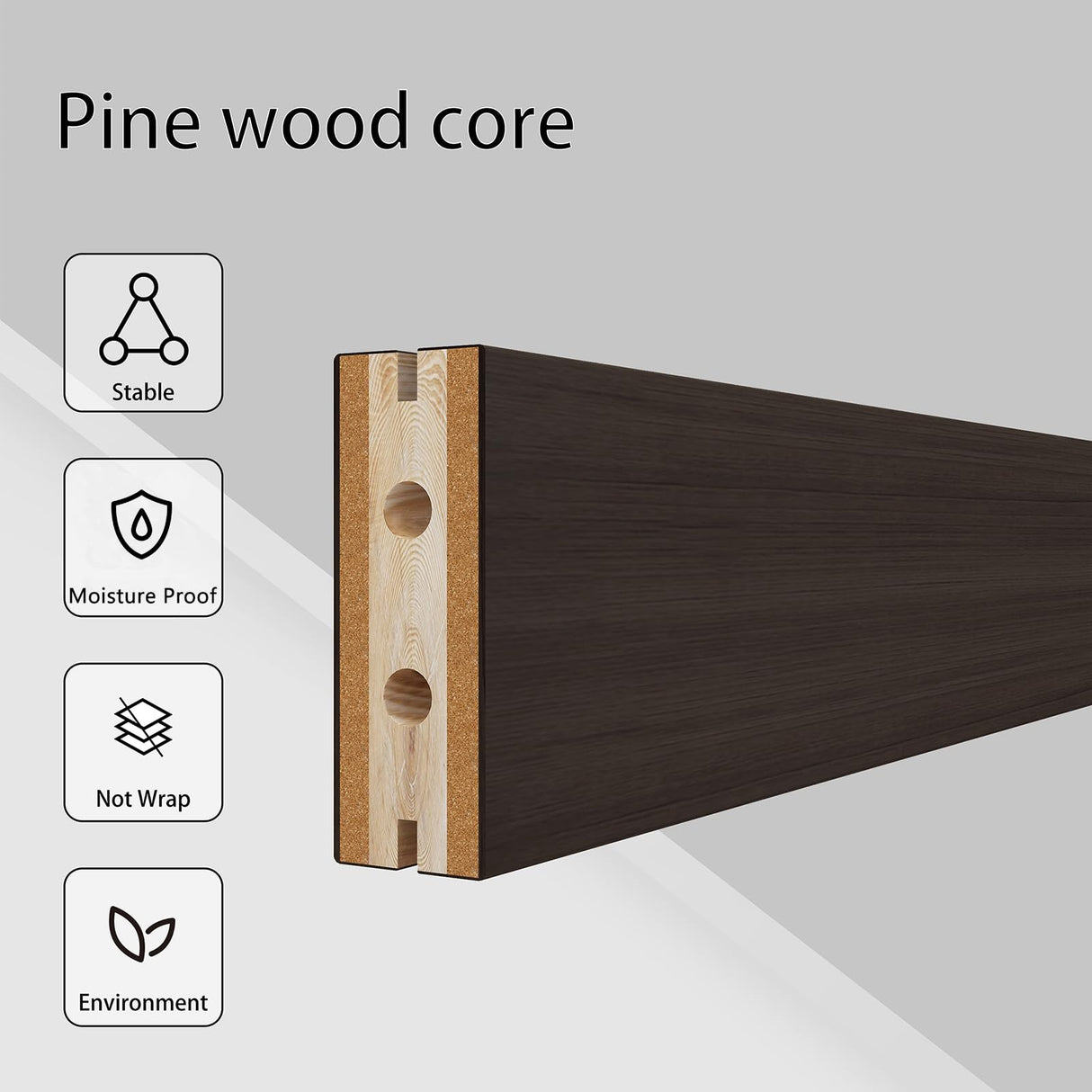 BARNSMITH 30in x 84in Glass Barn Door with 5FT Sliding Door Hardware Kit Included & Handle,5-Panel Frosted Glass Solid Wood Slab with Water-Proof PVC Surface,Pre-Drilled Easy Assembly,Brown BARNSMITH