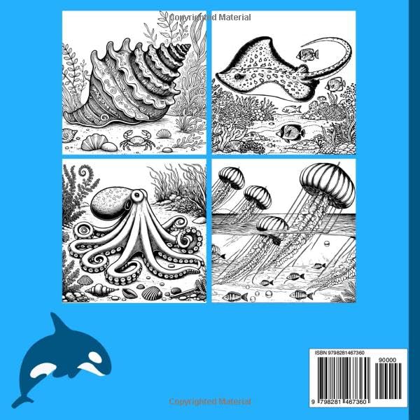 Awesome Ocean Coloring Book 2: Activity Book For Kids Teens and Adults With Amazing Underwater Sea Creatures Having Adventures Under the Water (Awesome Ocean Coloring Books) WoodArtSupply