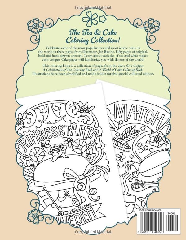 The Tea & Cake Around the World Collection Coloring Book WoodArtSupply