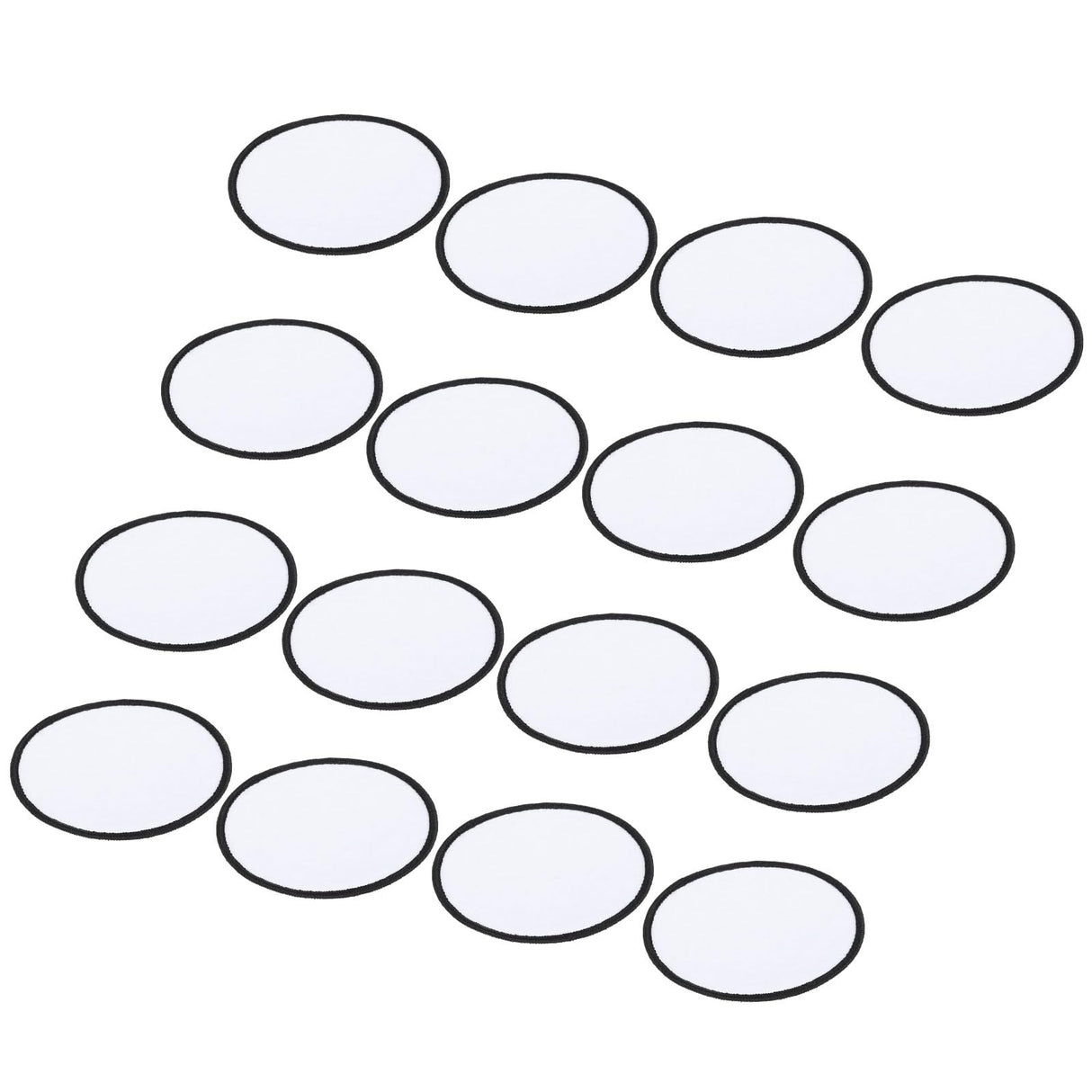 MECCANIXITY 16pcs Sublimation Patch Blank, 6cm/2.36" Fabric Iron-on Blank Heat Transfer Repair Patch for DIY Crafts Caps Clothes Shoes Bags Uniforms, White MECCANIXITY