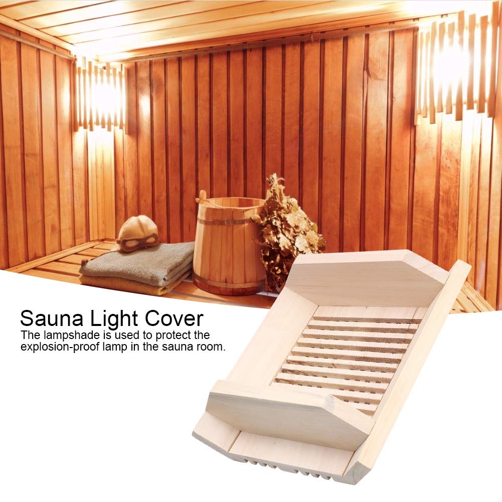 Mumusuki Sauna Headrest Light Cover Room Explosion-Proof Lamp Protection Cover Square Wood Corner Lamp Shade Light Cover Sauna Accessories Home Steam Mumusuki