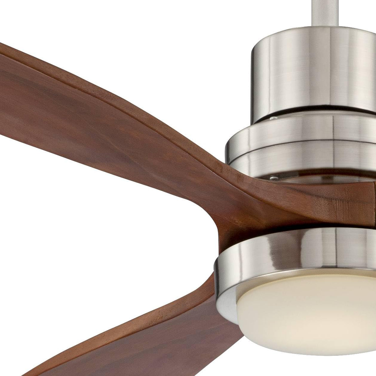 Casa Vieja 52" Delta-Wing DC Rustic Farmhouse 3 Blade Indoor Ceiling Fan with LED Light Remote Control Brushed Nickel Walnut Wood for Living Kitchen Bedroom Family Dining Office Room Casa Vieja
