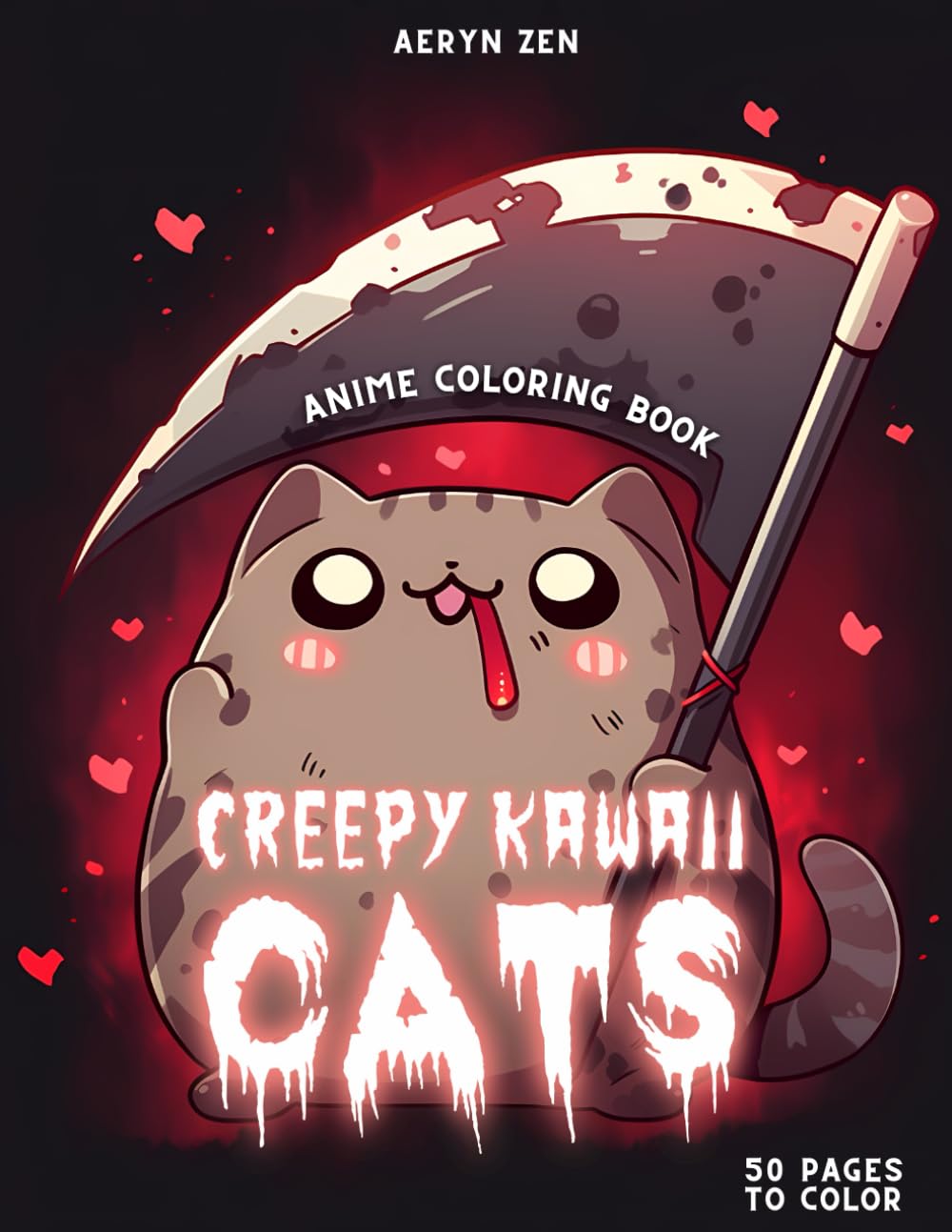 Anime Coloring Book: Creepy Kawaii Cats: Manga Art & Anime Enthusiasts Stress Relief Adult Coloring WoodArtSupply