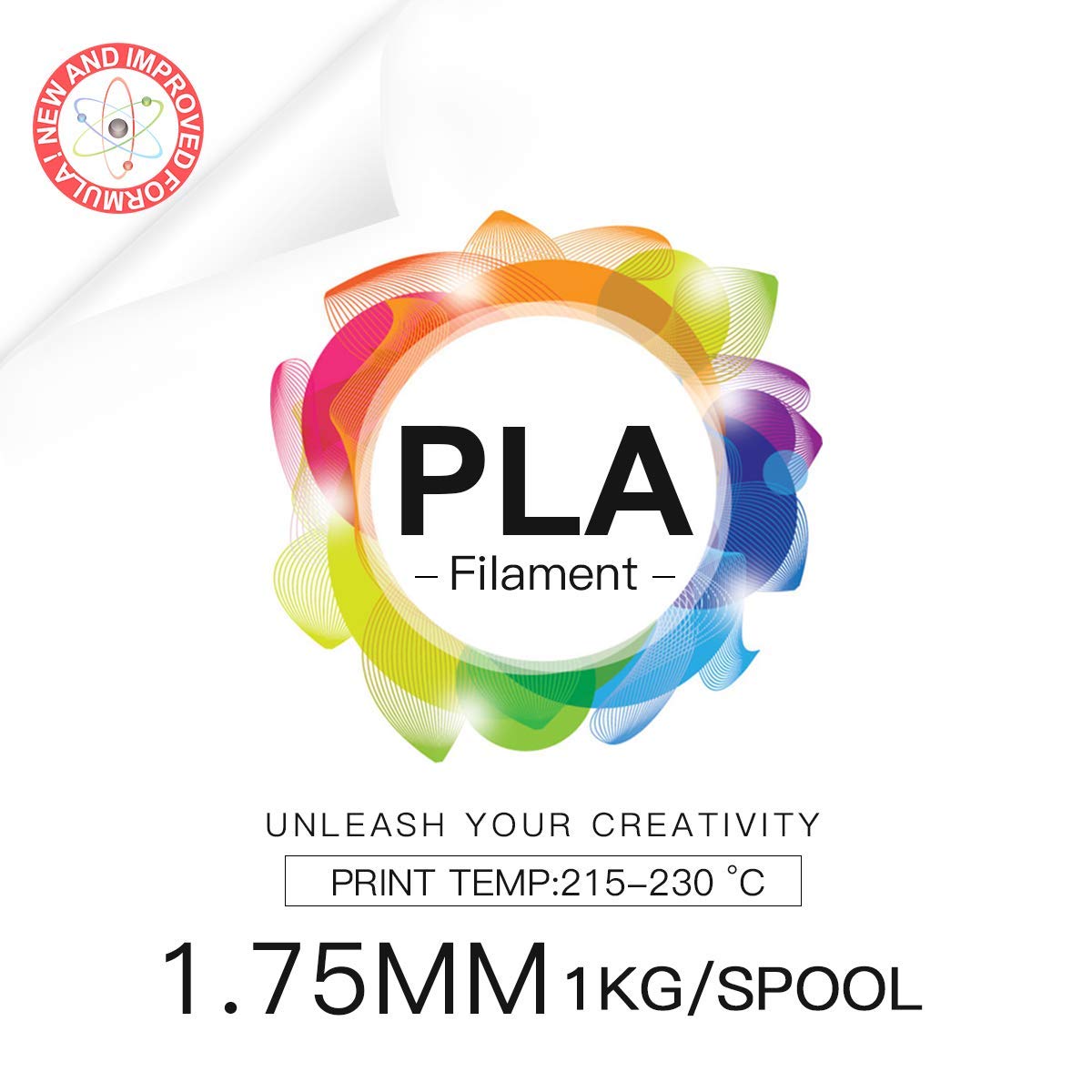 INLAND PLA Filament 1.75mm - White PLA 3D Printer Filament, Dimensional Accuracy +/- 0.03mm - 1kg Cardboard Spool (2.2 lbs) – FDM 3D Printing INLAND