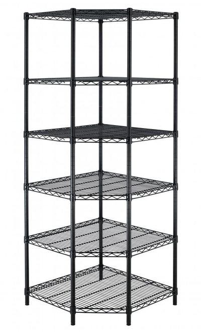 BestOffice New Heavy Duty Wire Steel 6-Tier Corner Shelf Garage Storage Shelving Rack C706