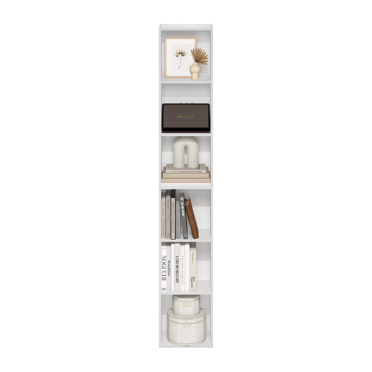 Furinno Luder 6-Tier Open Shelf Bookcase, White Furinno