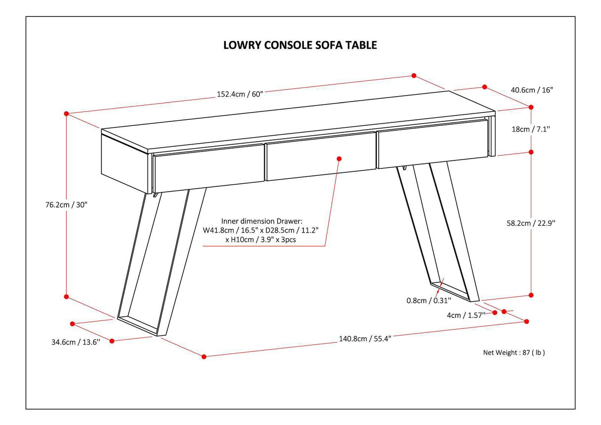 SIMPLIHOME Lowry Console Sofa Table, 60 inch, Natural SIMPLIHOME