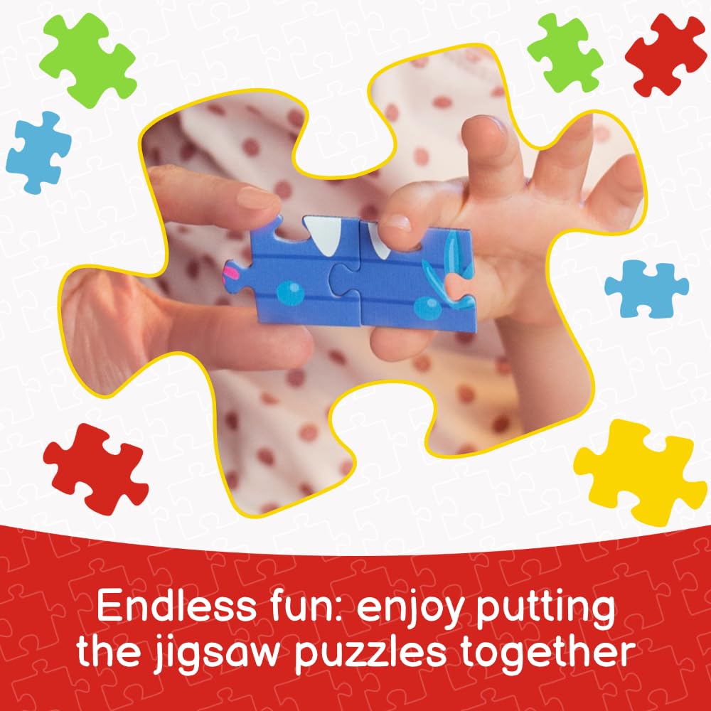 Trefl 4in1 Jigsaw Puzzle Interesting Dinosaurs Print, DIY Puzzle, Creative Fun, Classic Puzzle for Adults and Children from 4 Years Old Trefl