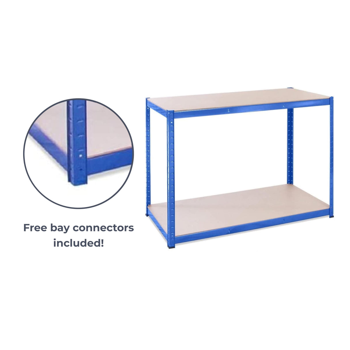 Garage Workbench & Shelving: 35 high x 47 Wide x 24 deep | Heavy Duty Racking Shelves for Storage, Black 2 Tier (660 bs Per Shelf), 1321 lbs Total Capacity|for Workshop, Shed, Office|5 Year Warranty G-Rack