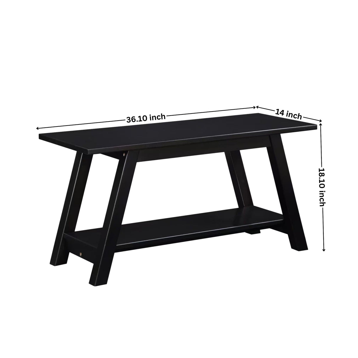 Roundhill Furniture Elyz Solid Wood Bench with Shelf, 36.10-Inch Long, Espresso Roundhill Furniture