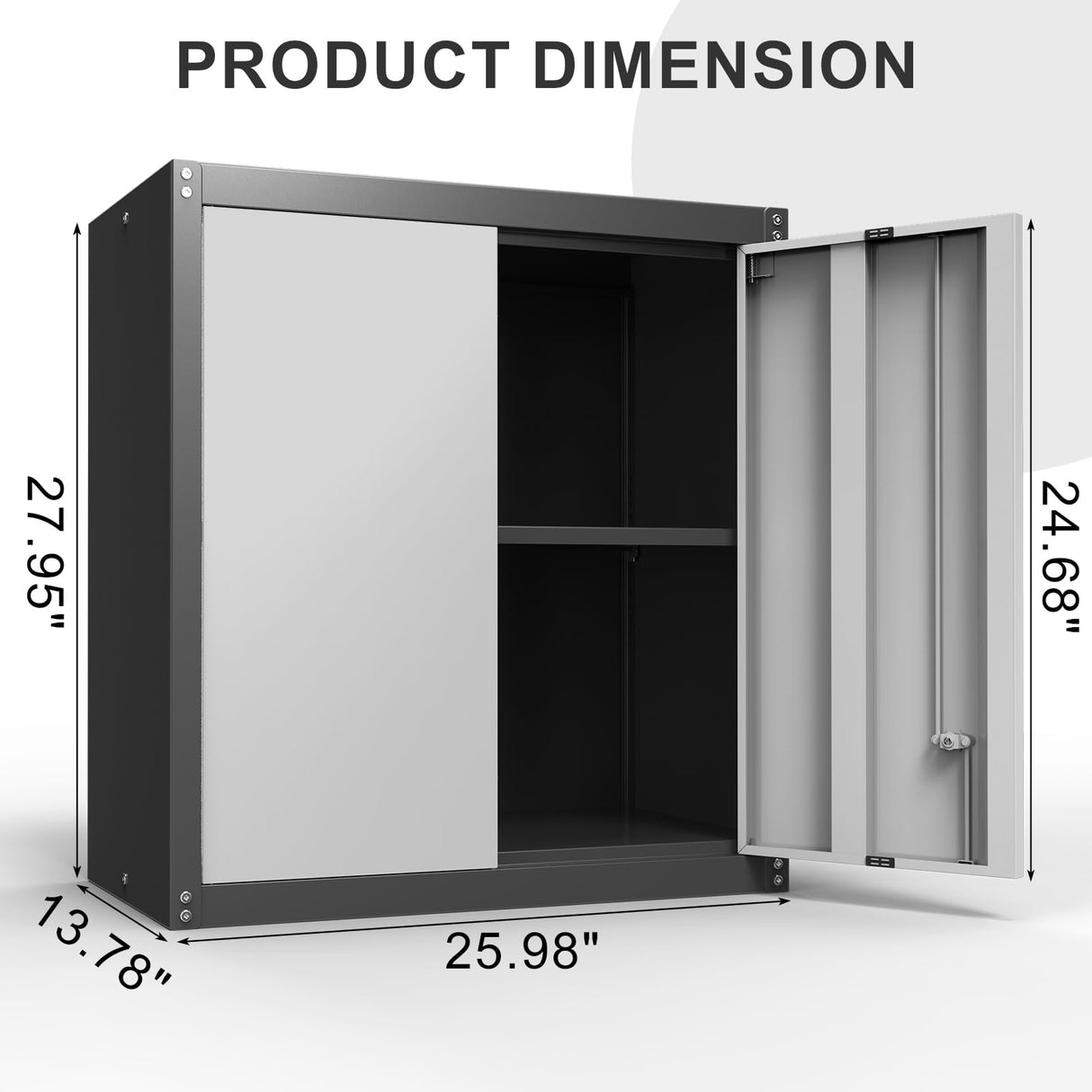 STEELIST Metal Wall Cabinet, Metal Garage Cabinets Wall Mount, Metal Wall Cabinets for Garage, Tool Cabinets with Lockable Doors and Shelves, Garage Cabinet for Home, Office, Basement STEELIST