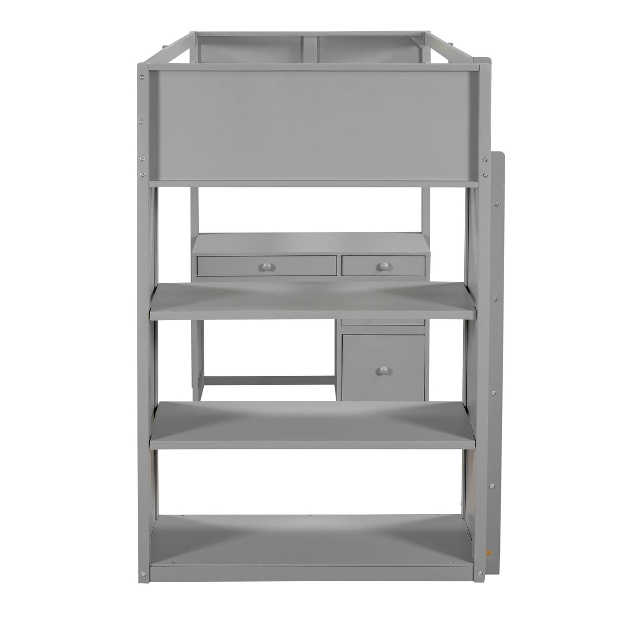 CITYLIGHT Twin Loft Bed with Desk and Shelves,Wooden Twin Size Loft Bed with Desk and Storage Drawers, Space Saving Loft Bed Twin for Kids Girls Boys (Twin,Grey) CITYLIGHT