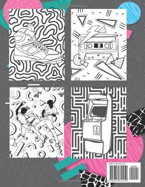 80's Coloring Book: 1980s Nostalgia Coloring Book For Adults With Retro Eighties Accessories, Fashion, Gadgets, Game Consoles, Collectibles Lindesa