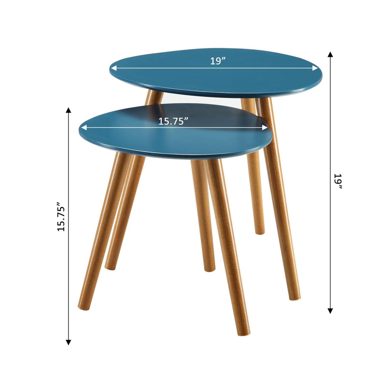 Convenience Concepts Oslo Nesting End Tables, Blue / Natural Convenience Concepts