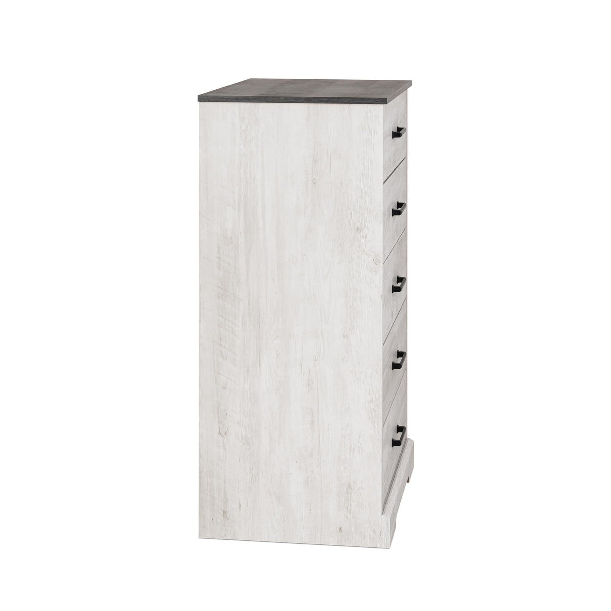 Prepac Dresser for Bedroom, Chest 5 Drawers, 18.5" D x 27.5" W x 43.5" H, Washed White Prepac