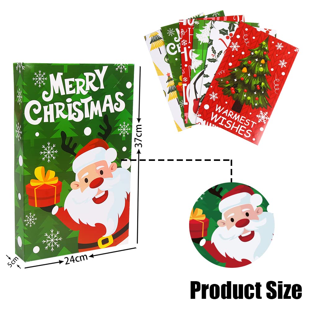 SULOLI Christmas Gift Boxes with Lids, 12 Pack Patterned Shirt Clothes Boxes for Christmas Wrapping Gifts SULOLI