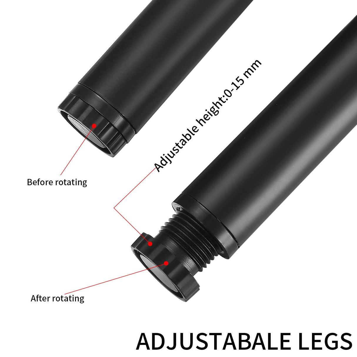 Fulushouxi 4 Pcs Furniture Legs, Metal Cabinet Legs, 4 inches/10 cm Adjustable Furniture Support Feet for Kitchen Shelves Sofa Table Chair Desk Cupboard Furniture Adjustable Legs Feet Foot Fulushouxi