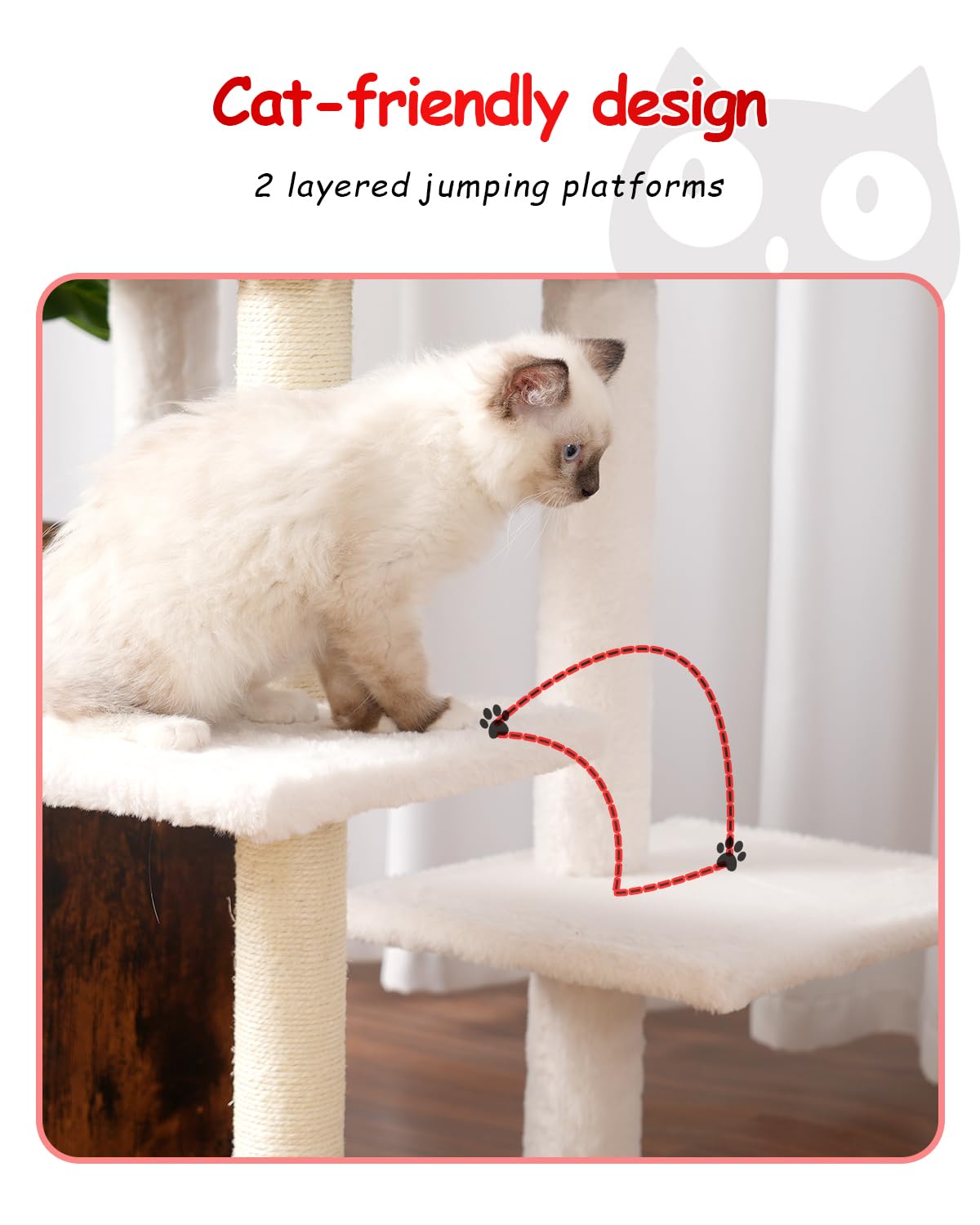 Gitelsnour Cat Tree with Litter Box Enclosure, Large Wooden Cat Tower Cat Condo for Indoor Cats with Play Garden (Leaf, Lawn, Hair Rubbers), Modern Cat House, Rustic Brown GCT110SR Gitelsnour