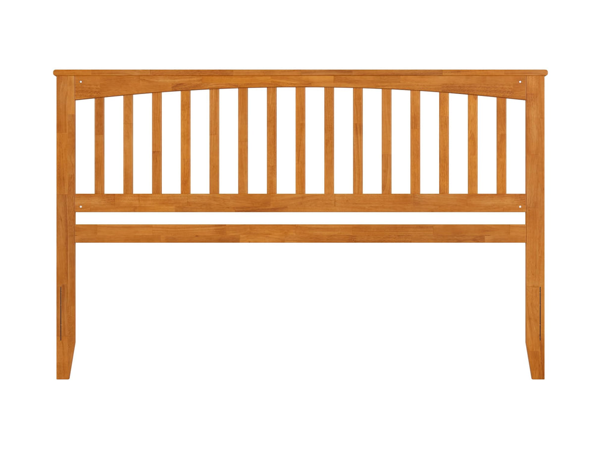 AFI, Mission King Solid Wood Headboard with Attachable Charger, Light Toffee AFI